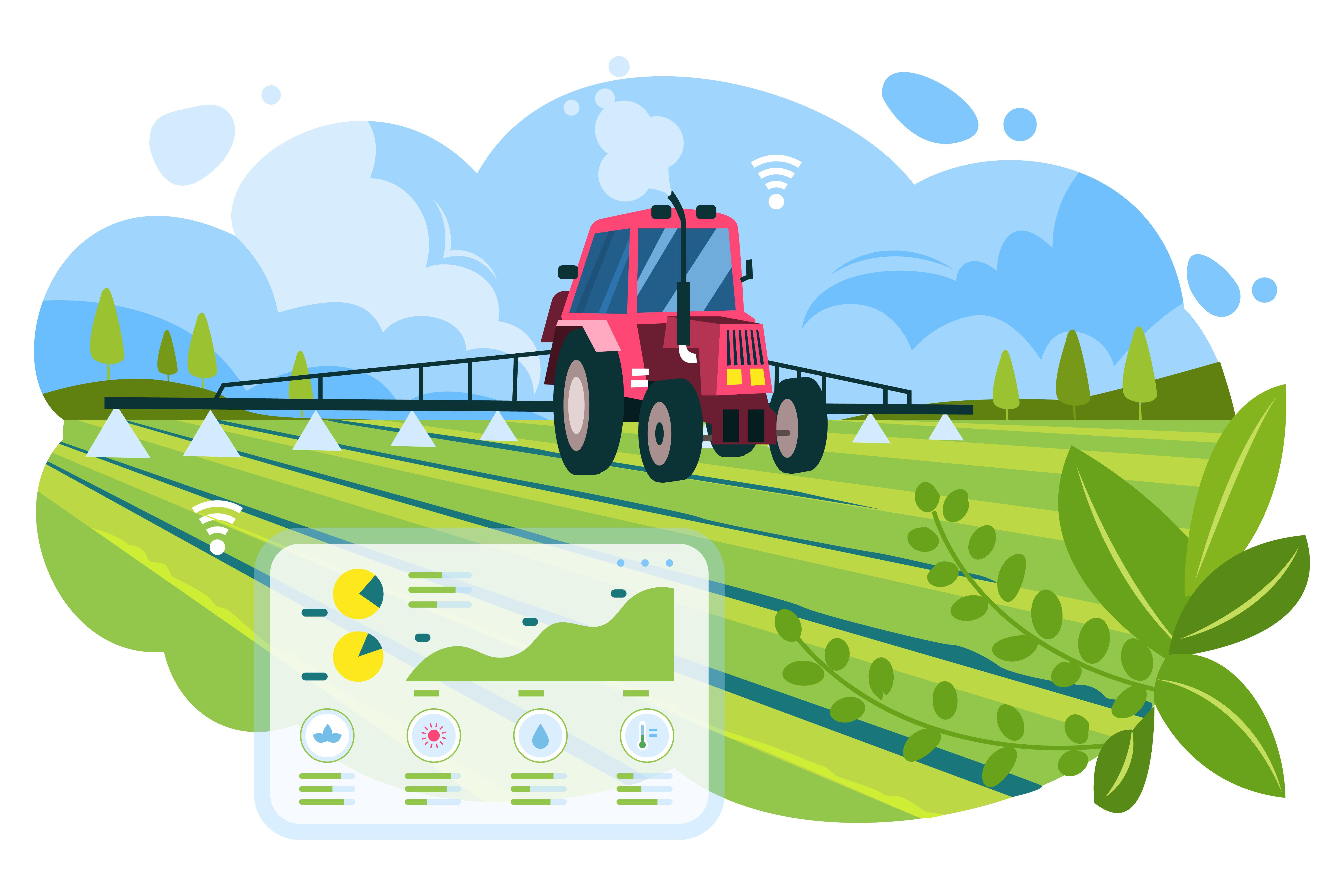 Illustration Of Remote control Agricultural Machinery